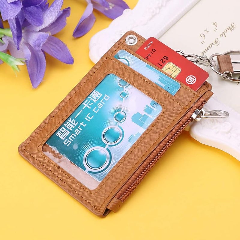 Yellow Credit Card Holder Neck Lanyard Hard Case ID Badge Coin Purse for Business Office Exhibition - Image 5